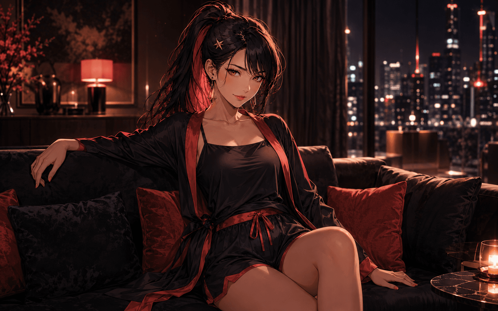Lina in the staged editorial set in seoul scene